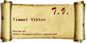 Timmel Viktor névjegykártya